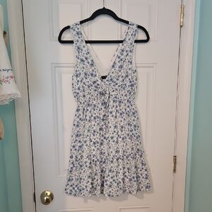Lulu's Blue and White Floral Mini Dress